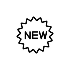 thin line new badge icon on white background