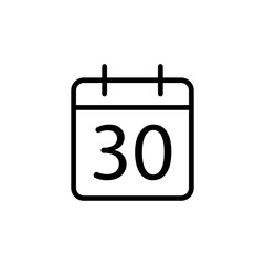 thin line calendar icon on white background