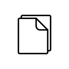 thin line document, blank icon on white background
