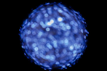 Blue bokeh background created by neon lights.