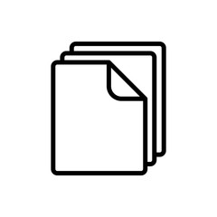 thin line document, blank icon on white background
