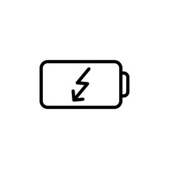 thin line battery icon on white background