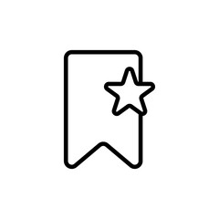 thin line bookmark icon on white background