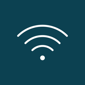 thin line wi-fi, wireless icon on blue background