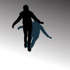 Girl skates, vector illustration, vector object, a girl on skates