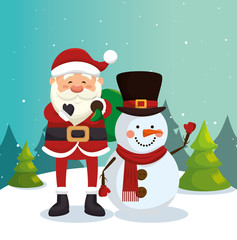 happy merry christmas santa claus character vector illustration design