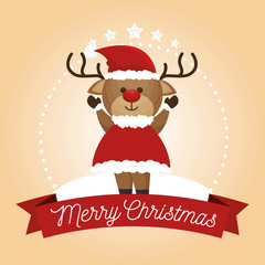 reindeer animal christmas icon vector illustration design