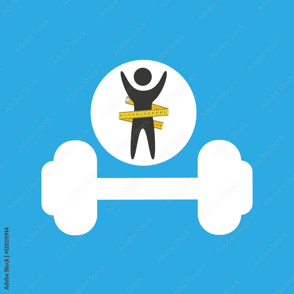 Poster lose weight concept dummbell icon vector illustration eps 10