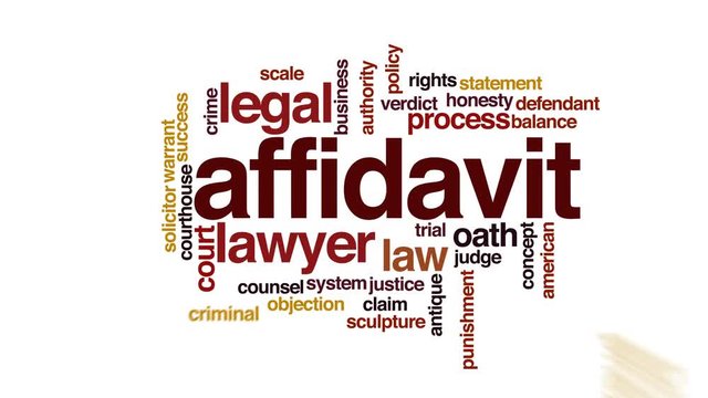 Affidavit animated word cloud.