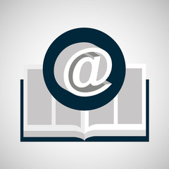 education opened book mail icon vector illustration eps 10