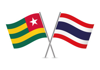 Togo and Thailand flags. Vector illustration.