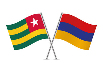 Togo and Armenia flags. Vector illustration.