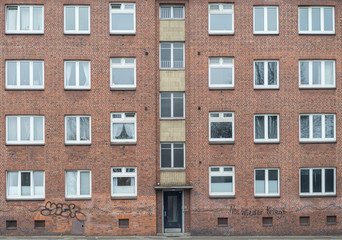 Obraz premium Fassade eines modernen Wohngebäudes in Hamburg, Deutschland