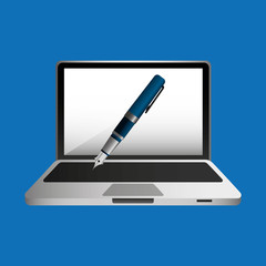 online education concept writing pen design vector illustration eps 10