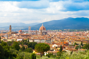 Fototapeta na wymiar Florence cityscape with Duomo Santa Maria Del Fiore 