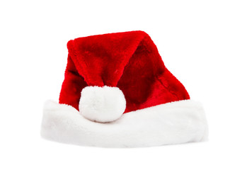 Obraz na płótnie Canvas Christmas santa hat, isolated on white