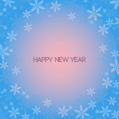 Happy New Year. Snowflakes greeting card. Background for winter and christmas theme. Vector illustration. Snowing background.