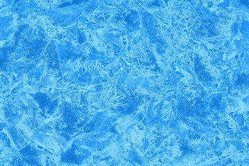 Cracked texture of ice. Blue ice surface with scratches. New year and Christmas abstract background.