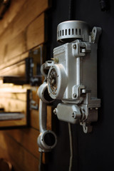 street old phone with a rotary dialer