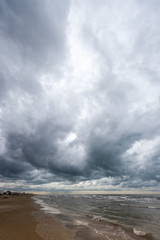 Dramatic sky with dark clouds