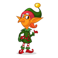 Cartoon Christmas elf. Vector illustration  122elf