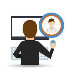 young man community social network vector illustration eps 10