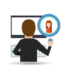 girl long hair community social network vector illustration eps 10