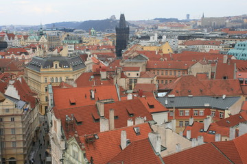 Fototapeta na wymiar Dachlandschaft-Dächer in Prag