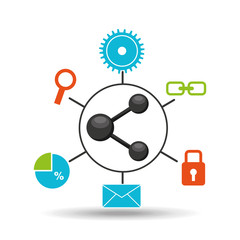 sharin symbol technology social media concept vector illustration eps 10