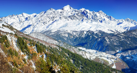 Spectacular Chalaadi Glacier, located on southern slope of the Causacus Mountains