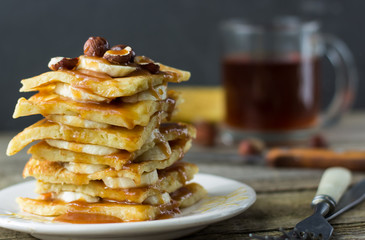 Stack of delicious pancakes