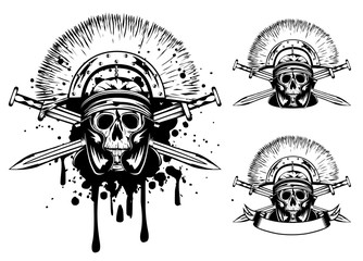 skull in helmet  and crossed sword