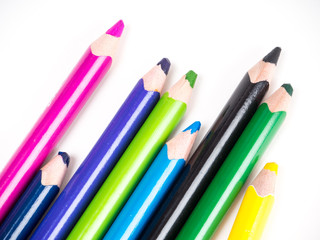 different colored pencils