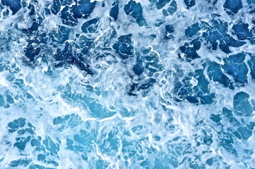 Blue Water with White Foam