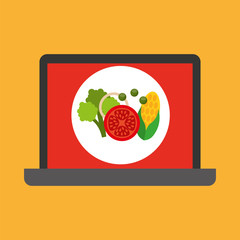 shopping online concept order organic food vector illustration eps 10