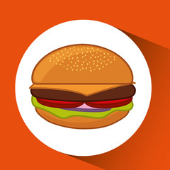 hamburger fast food concept pin map design vector illustration eps 10