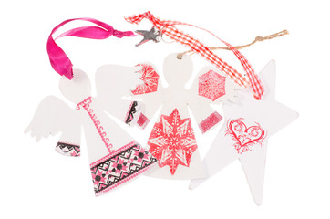 Christmas figurines white with red