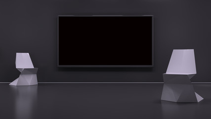 TV display 3D rendering