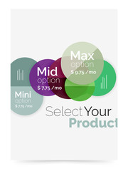 Business layout - select your product with sample options