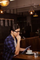 Hipster man using tablet 