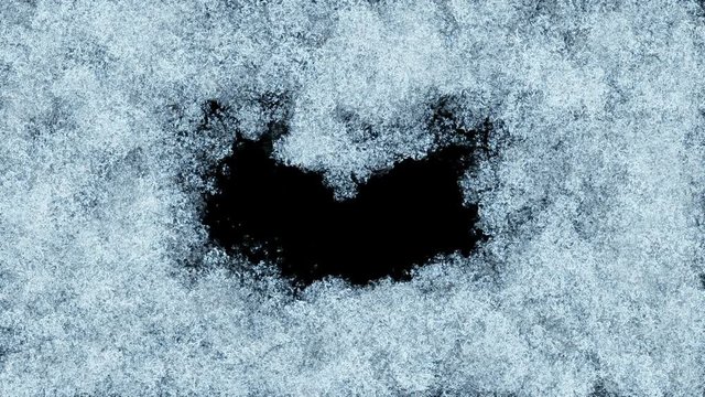 Beautiful Animation of Freezing Window from Borders to the Center. Freezing and Defrosting. HD 1080. Alpha Mask.