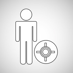 gps location destination icon silhouette man vector illustration eps 10