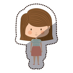 Girl cartoon icon. Kid childhood little people and person theme. Isolated design. Vector illustration