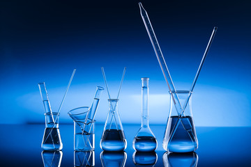 Science concept, Chemical laboratory glassware