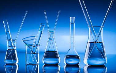 Science concept, Chemical laboratory glassware