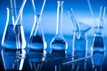 Science concept, Chemical laboratory glassware