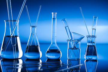 Science concept, Chemical laboratory glassware