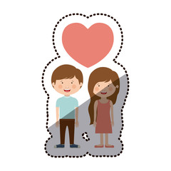 Boy and girl cartoon in love icon. Kid childhood little people and person theme. Isolated design. Vector illustration