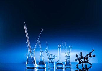 Science concept, Chemical laboratory glassware