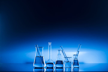 Science concept, Chemical laboratory glassware